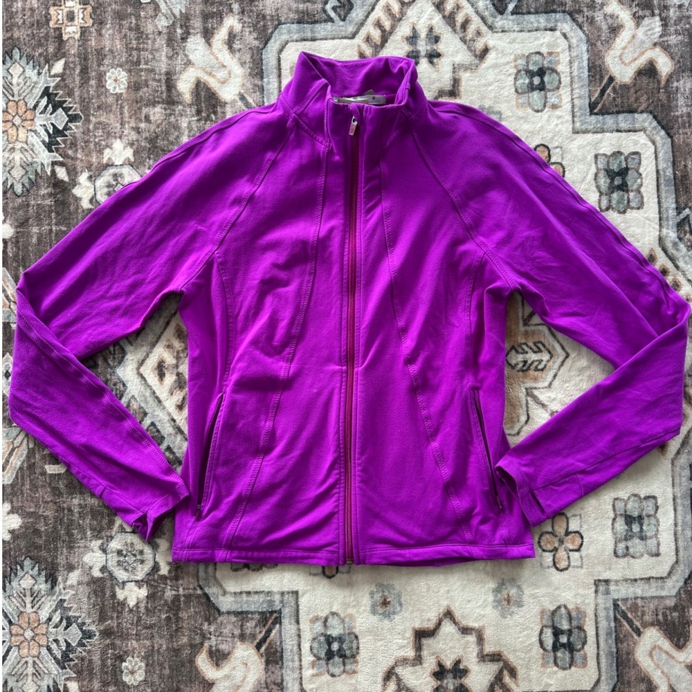 Athleta Magenta Purple Full Zip Athletic Jacket XL Supplex Lycra 964370